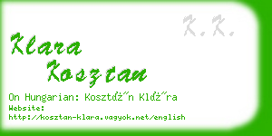 klara kosztan business card